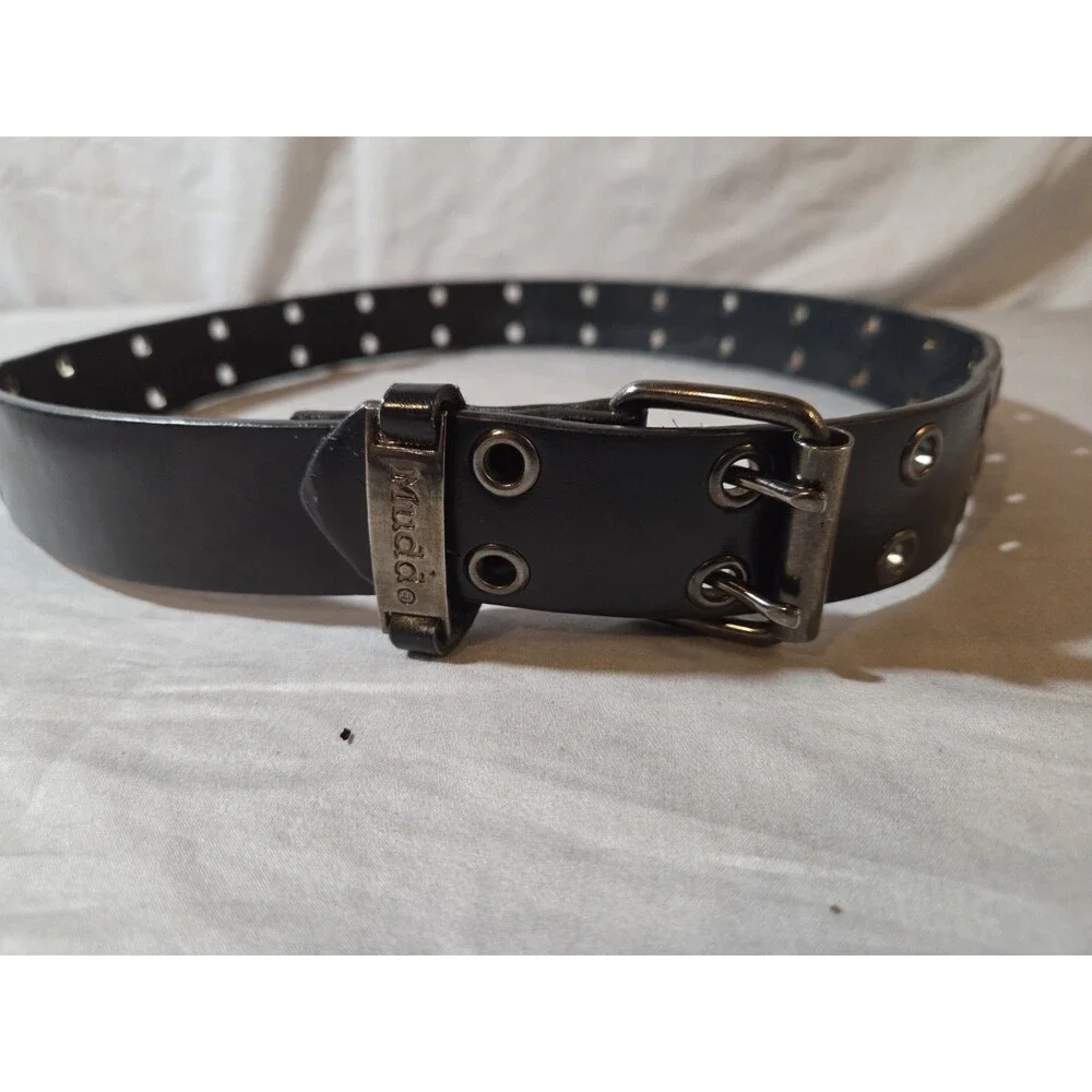 Mudd Vintage Y2K Double Grommet Black Belt | M/L